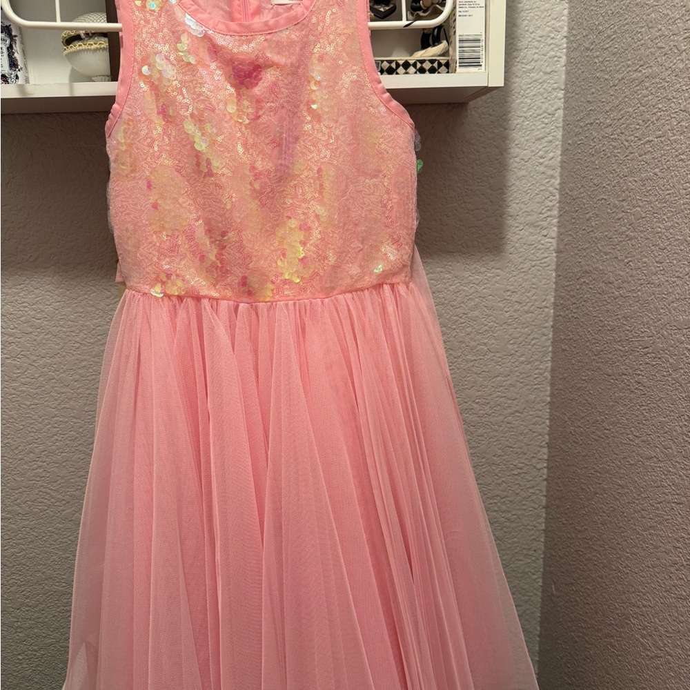 Pink Sequin Kids Dress